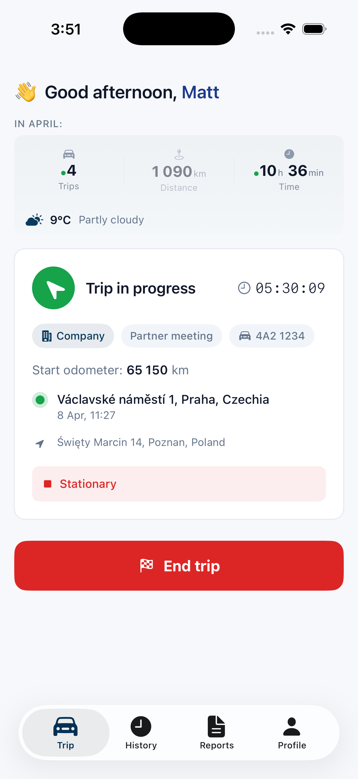 Mobile app - light mode