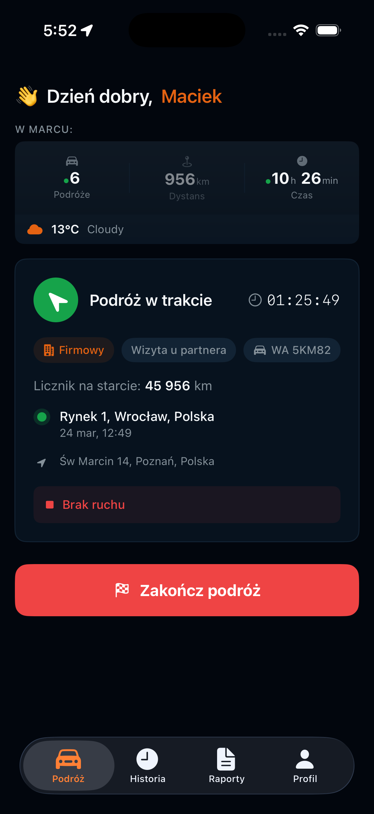 Mobile app - dark mode